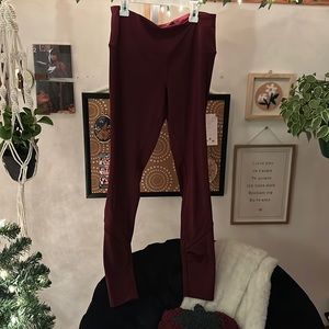 burgundy exercise leggings